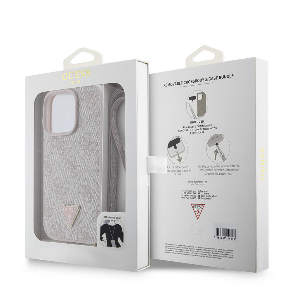 Guess iPhone 16 Pro Orjinal Lisanslı PU Deri Taşlı Metal Üçgen Logolu Çapraz Vücut Askılı 4G Desenli Telefon Kılıfı - 17 Guess iPhone 16 Pro Orjinal Lisanslı PU Deri Taşlı Metal Üçgen Logolu Çapraz Vücut Askılı 4G Desenli Telefon Kılıfı - 17
